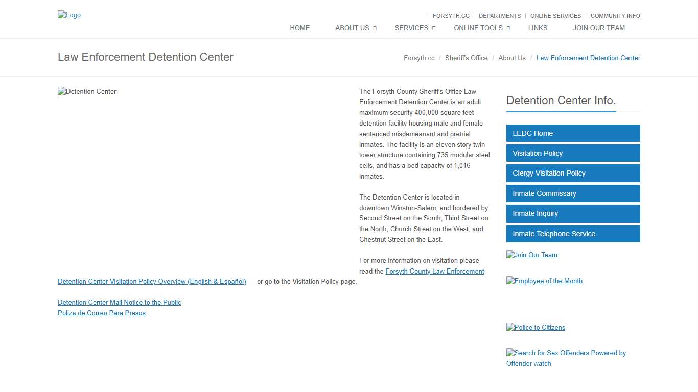 Law Enforcement Detention Center